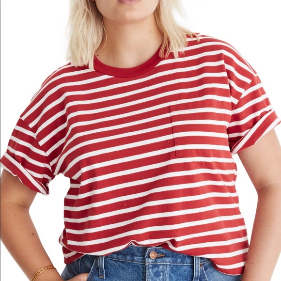 Madewell Tops - Madewell easy crop tee in Judd stripe